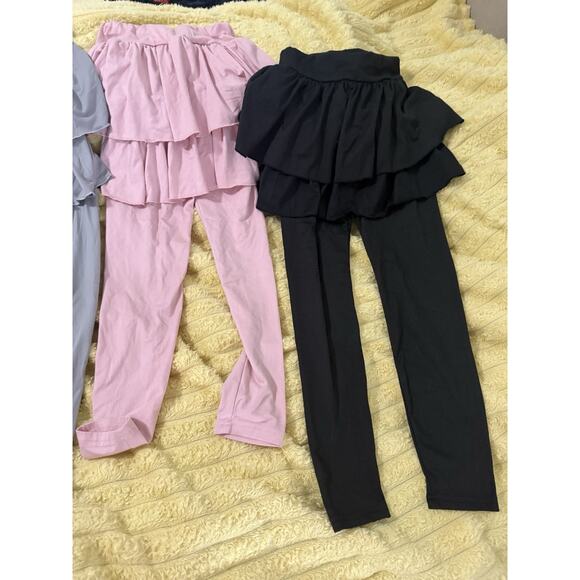NEW Girls 3 Pc Leggings Skirts Skorts Pants Fall Winter Pink  Black Gray 10 Y - Picture 3 of 4